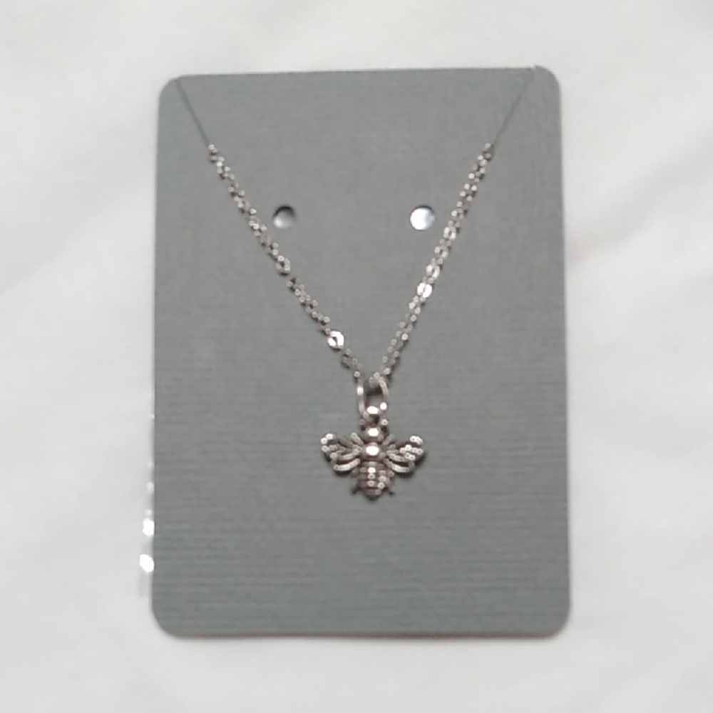 Charming Silver Bee Necklace Women / Child 16" Chain
